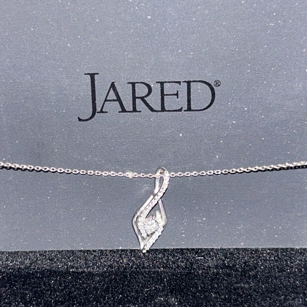 Diamond and Silver infinity teardrop Pendant Necklace